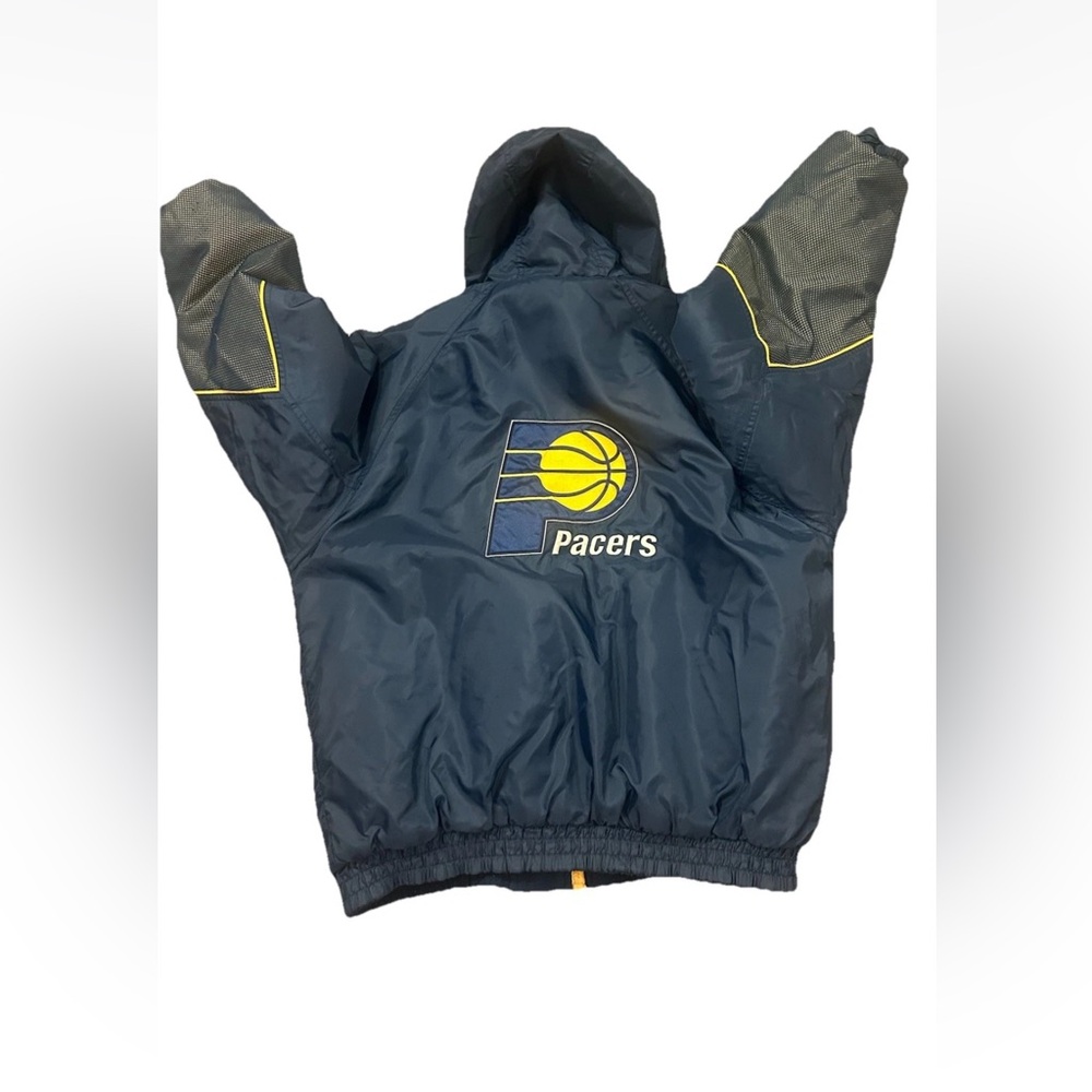 Large Vintage Indiana Pacers Reversible Pro Player Puffer Jacket Coat